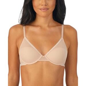 On Gossamer Half‎ Cup Demi Bra Champagne 34DD Mesh Underwire